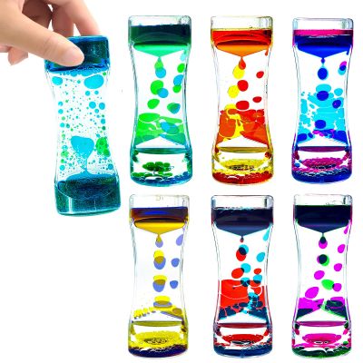 Liquid Motion Bubbler for Kids and Adults Pack of 6 Great Rainbow Series Liquid Bubbler Timer Sensory Fidget Relaxation Stress Relief and Anxiety Relief Relaxing Autism