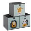 Navaris Kids Storage Cubes Set of 3 - Kids Cube Fabric Organizer Storage Bins - Foldable Cloth Cube for Childrens Bedroom Baby Nursery - Book Toy Bin Cubby Storage - Mint Green view 1