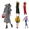 Doll Clothes, 5 Sets Outfits Houndstooth Coat Pants Windbreaker Hat for 11.5 inch Dolls Accessories Random Style view 1