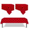 3pcs Ladybug Tablecover Ladybug Party Tablecloth Pack Red & Black Polka Dots Tablecloth 54 x 87 Inch Rectangle Plastic Tablecloths for Ladybugs Party Western Themed Birthday Decoratio view 1
