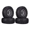 LAFEINA 4PCS 120mm Rubber Tyres 2.2 inch Metal Beadlock Wheel Rim for 1:10 RC Rock Crawler Car SCX10 TRX4 TRX-6 (Gray) view 1
