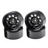 LAFEINA 4PCS 120mm Rubber Tyres 2.2 inch Metal Beadlock Wheel Rim for 1:10 RC Rock Crawler Car SCX10 TRX4 TRX-6 (Black) view 3