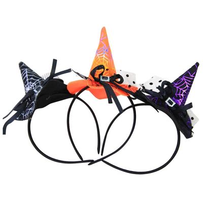 ABOOFAN Kids Halloween Witch Hat Headband with Spider Web Design Party Hair Hoop for Carnival and Costume Party Supplies