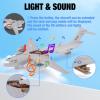Crelloci Air Force Diecast Plane Toy with Lights & Sounds Pull Back, Grey Metal Military Model Airplane, Army Aircraft Fighter Toy, Play Vehicle for Kids Boys Toddlers Ages 3+ view 3