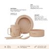 Design Letters Mini Favourite Starter Set Beige | Includes Sippy cups, suction baby bowl, kids deep plate, sippy cups lids, handle and 2 Spoons | BPA-free, BPS-free, drop-safe & dishwasher safe view 2