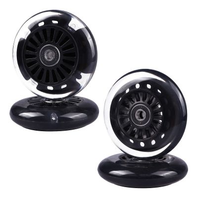 Gladeer 90mm Wiggle Car Polyurethane Replacement Wheels Set for Upgrades for PlasmaCar Ride-on Toys Wiggle Car Replacement Wheels, 4-Pack (Black)