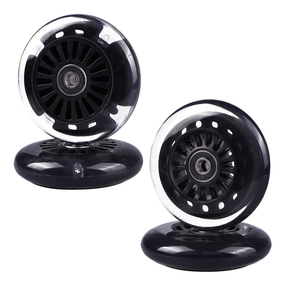 Gladeer 90mm Wiggle Car Polyurethane Replacement Wheels Set for Upgrades for PlasmaCar Ride-on Toys Wiggle Car Replacement Wheels, 4-Pack (Black)