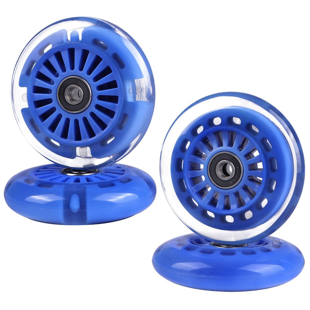 Gladeer 90mm Wiggle Car Polyurethane Replacement Wheels Set Upgrades for PlasmaCar Ride-on Toys Wiggle Car Replacement Wheels, 4-Pack (Blue)