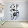 ABC Happy Place Classroom Wall Decals Stickers Education Educational Quotes for Teachers Students School Room Nursery Kindergarten Library Home Art Decals Wall Art Vinyl Decoration Size (40x24 inch) view 3