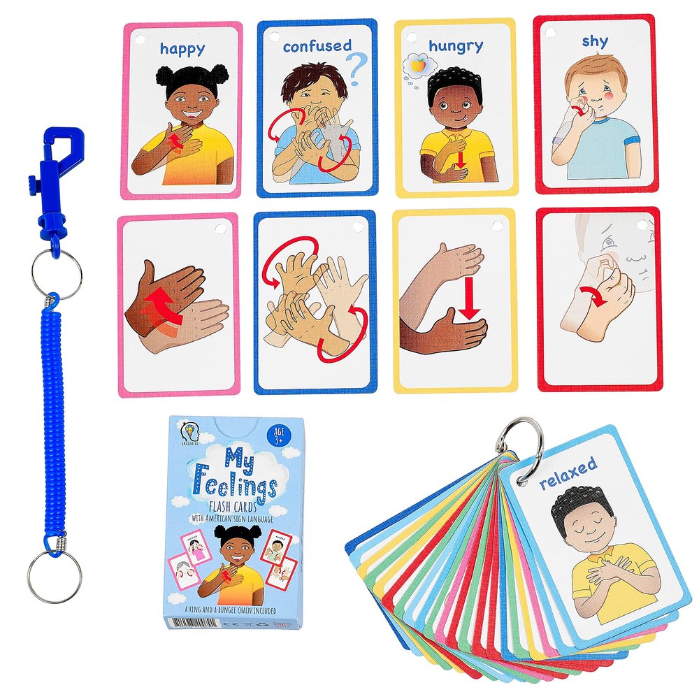 My Feelings and Emotions ASL Cards for Speech Delay Non-Verbal or Deaf Children. 27 Visual Aid Cards, Developing Empathy and Social Skills Autism SEN