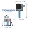 Backyard Discovery Beacon Heights Elevated Cedar Wooden Kids Playhouse with Wave Slide, Play Kitchen, Wrap-Around Deck, Flat-Step Ladder, Half Door, Windows, Bell, and Growth Chart for Outdoor Play view 3