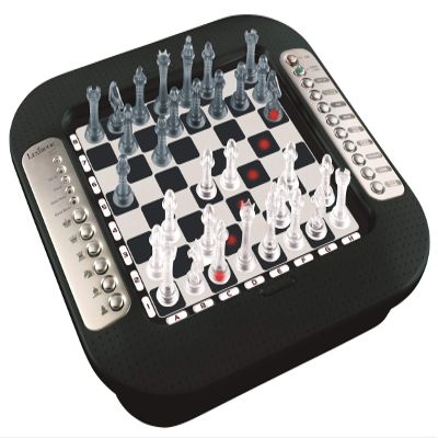 Lexibook Chessman FX, Electronic Chess Game with Tactile Keyboard and Light and Sound Effects, 32 Pieces, 64 Levels of Difficulty, Family Board Game, Black/Grey, CG1335