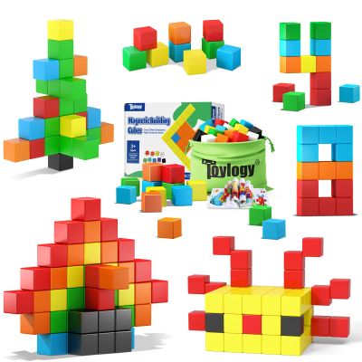 48PCS Magnetic Blocks for Toddlers Toys, Large Magnetic Cube Toy for Sensory Montessori Education Preschool Magnet Toys for 3 4 5 6 Year Old Boys and Girls