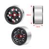 Que-T RC Beadlock Wheel Rims, 4pcs Wheel Hubs for 1/24 Axial SCX24 AXI90081 AXI00001 AXI00002 AXI000024 Upgrade (Bright Black) view 2