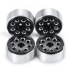 Que-T RC Beadlock Wheel Rims, 4pcs Wheel Hubs for 1/24 Axial SCX24 AXI90081 AXI00001 AXI00002 AXI000024 Upgrade (Bright Black) view 3