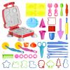 Dough Tools for Kids, 41Pcs Dough Toys Include Play Food Molds - Cupcakes, Ice Cream, Burger, Fries, Noodle, Play Bulk Pack with Roller, Cutters, Scissor, Dough Mat and Storage Bag Gifts (Tools) view 1