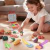 Dough Tools for Kids, 41Pcs Dough Toys Include Play Food Molds - Cupcakes, Ice Cream, Burger, Fries, Noodle, Play Bulk Pack with Roller, Cutters, Scissor, Dough Mat and Storage Bag Gifts (Tools) view 2