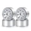 Que-T RC Beadlock Wheel Rims, 4pcs Wheel Hubs for 1/24 Axial SCX24 AXI90081 AXI00001 AXI00002 AXI000024 Upgrade (Bright Silver) view 1