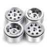 Que-T RC Beadlock Wheel Rims, 4pcs Wheel Hubs for 1/24 Axial SCX24 AXI90081 AXI00001 AXI00002 AXI000024 Upgrade (Bright Silver) view 3