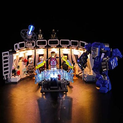 Brick Shine Light Kit for Marvel Super Heroes Iron Man 76125 (Model Set is not Included) (Classic)