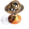 Ganga Nautical Brown Antique Vintage Zodiac Armillary Brass Sphere Globe & Wooden Base Size 4 Inch view 1