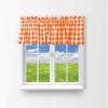 Zen Creative Designs Gingham Checkered Cotton Window Valance Home Dcor Bedroom Nursery Kitchen Window (58" Wide x 14" Long, Orange) view 1