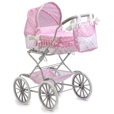 JC Toys | Berenguer Boutique | Royal Baby Doll Pram | Pink | Ages 3+