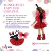 Emily Rose Magical Lady Bug 5 PC 14 inch Fashion Doll Halloween Costume Outfit with Removable Wings, Antenna Headband and Boots! | Clothes & Accessories Fit Most 14" Hard-Bodied Dolls view 3