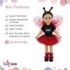 Emily Rose Magical Lady Bug 5 PC 14 inch Fashion Doll Halloween Costume Outfit with Removable Wings, Antenna Headband and Boots! | Clothes & Accessories Fit Most 14" Hard-Bodied Dolls view 4