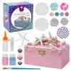 Pinwheel Crafts Mermaid DIY Jewelry Box Kit for Girls Ages 6+ - 530Pc Make Your Own Jewelry Box, DIY Craft Kits - Mermaid Craft Gifts - Painting Arts and Crafts for Girls 4-6 7 8 Years view 1