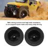4Pcs RC Front & Rear Wheels and Tires with 12mm Hex Wrench&Nut for 1/10 RC Off Road Car Upgrade Parts(Black) view 4