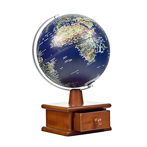 Globes Concave-convex Stereo 20cm Teaching Storage Box Globe Creative Bright Touch Embossed Ornaments Chinese and English Bilingual Globe (Color : Blue)
