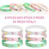 Aoriher 24 Pack Flamingo Wristbands Bracelets, Pineapple Pink Flamingo Silicone Wristband Luau Tropical Hawaiian Party Favors Goody Bag for Boys Girls Flamingo Birthday Summer Hawaiian Party Supplies view 2