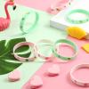 Aoriher 24 Pack Flamingo Wristbands Bracelets, Pineapple Pink Flamingo Silicone Wristband Luau Tropical Hawaiian Party Favors Goody Bag for Boys Girls Flamingo Birthday Summer Hawaiian Party Supplies view 4