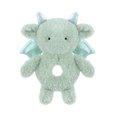 Apricot Lamb Baby Dragon Dinosaur Soft Rattle Toy, Plush Stuffed Animal for Newborn Soft Hand Grip Shaker Over 0 Months (Dragon, 6 Inches)