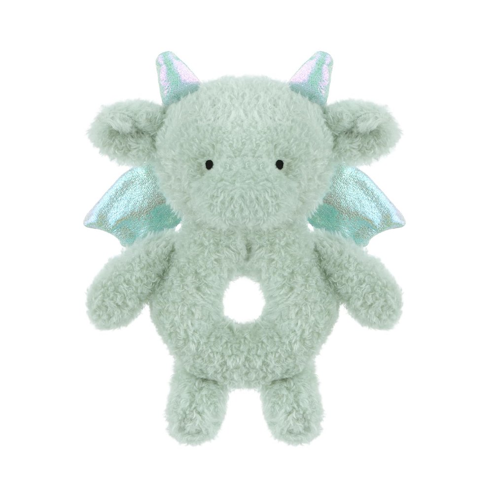 Apricot Lamb Baby Dragon Dinosaur Soft Rattle Toy, Plush Stuffed Animal for Newborn Soft Hand Grip Shaker Over 0 Months (Dragon, 6 Inches)
