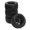HIRCQOO 12mm Hub 5.07''OD Rubber Tires & Wheel Rim w/Foam Compatible with 1/10 Scale Traxxas Rustler Stampede HPI HSP Volcano Tamiya Blackfoot 1/10 Off-Road Crawler Monster Buggy Truck view 2