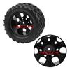 HIRCQOO 12mm Hub 5.07''OD Rubber Tires & Wheel Rim w/Foam Compatible with 1/10 Scale Traxxas Rustler Stampede HPI HSP Volcano Tamiya Blackfoot 1/10 Off-Road Crawler Monster Buggy Truck view 4