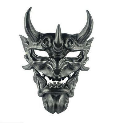 AUSUKY Japanese Prajna Mask Hannya NOH Kabuki Devil Demon Oni Samurai Halloween Cosplay Masks (Silver)