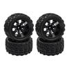 HIRCQOO 12mm Hub 4.64''OD Rubber Tires & Wheel Rim w/Foam Compatible with 1/10 Scale Traxxas Slash HPI HSP Volcano ExceedRC Infinitive Off-Road Car Monster Truck (Style 1) view 1