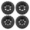 HIRCQOO 12mm Hub 4.64''OD Rubber Tires & Wheel Rim w/Foam Compatible with 1/10 Scale Traxxas Slash HPI HSP Volcano ExceedRC Infinitive Off-Road Car Monster Truck (Style 1) view 2