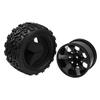 HIRCQOO 12mm Hub 4.64''OD Rubber Tires & Wheel Rim w/Foam Compatible with 1/10 Scale Traxxas Slash HPI HSP Volcano ExceedRC Infinitive Off-Road Car Monster Truck (Style 1) view 3