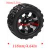 HIRCQOO 12mm Hub 4.64''OD Rubber Tires & Wheel Rim w/Foam Compatible with 1/10 Scale Traxxas Slash HPI HSP Volcano ExceedRC Infinitive Off-Road Car Monster Truck (Style 1) view 4