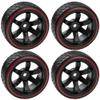 HIRCQOO Hard Plastic Wheel Rims & Plastic Tires 12mm Hex Compatible with Traxxas HSP Tamiya Kyosho Himoto 1/10 RC Drift Car (Style 2) view 1