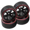 HIRCQOO Hard Plastic Wheel Rims & Plastic Tires 12mm Hex Compatible with Traxxas HSP Tamiya Kyosho Himoto 1/10 RC Drift Car (Style 2) view 2