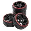 HIRCQOO Hard Plastic Wheel Rims & Plastic Tires 12mm Hex Compatible with Traxxas HSP Tamiya Kyosho Himoto 1/10 RC Drift Car (Style 2) view 4