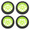 HIRCQOO 17mm Hub 4.52''OD Rubber Tires & Plastic Wheel Rim with Foam Compatible with 1/8 Scale Arrma Python HSP Redcat Kyosho ExceedRC Traxxas Losi HPI XTR Badlands Off-Road RC Buggy (Green) view 2