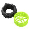 HIRCQOO 17mm Hub 4.52''OD Rubber Tires & Plastic Wheel Rim with Foam Compatible with 1/8 Scale Arrma Python HSP Redcat Kyosho ExceedRC Traxxas Losi HPI XTR Badlands Off-Road RC Buggy (Green) view 3
