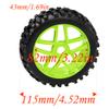 HIRCQOO 17mm Hub 4.52''OD Rubber Tires & Plastic Wheel Rim with Foam Compatible with 1/8 Scale Arrma Python HSP Redcat Kyosho ExceedRC Traxxas Losi HPI XTR Badlands Off-Road RC Buggy (Green) view 4
