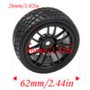 HIRCQOO 12-Spoke 12mm Hex Hub Wheel Rims & Rubber Tires Compatible with HSP Tamiya HPI Kyosho 1/10 On Road Touring Car WLtoys 1/14 144001 Traxxas 1/16 Slash RC 1/18 A959B Buggy (Black) view 4